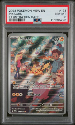 2023 Pokemon Mew En-151 173 Pikachu Illustration Rare PSA 8 - Image 1
