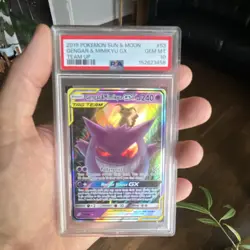 Pokemon PSA 10 2019 SM Team Up Gengar & Mimikyu GX 53/181 TAG TEAM Holo - Image 1
