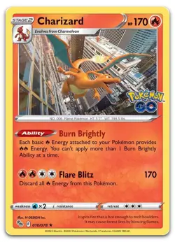 Charizard #10/78 (NM) PGO Pokemon - Image 1