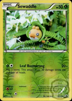 Sewaddle 9/113 C Legendary Treasures Pokemon Reverse Holo NM/M Yuka Morii - Image 3