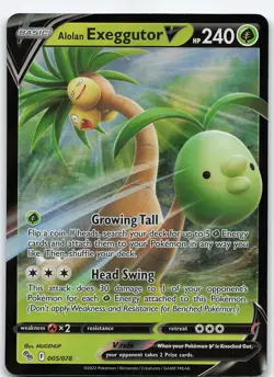 Alolan Exeggutor V 005/078 Ultra Rare Holo Pokemon GO NM Pokemon - Image 1