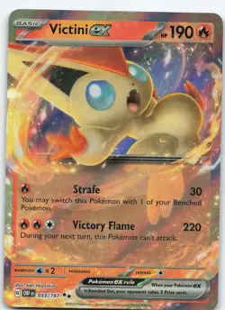 Victini ex 033/197 Double Rare Holo SV03: Obsidian Flames NM Pokemon - Image 1