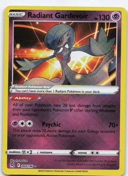 Radiant Gardevoir 069/196 Radiant Rare Holo SWSH11: Lost Origin NM Pokemon - Image 1