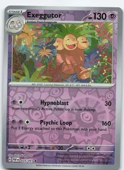 Exeggutor 024/091 Rare Reverse Holo SV: Paldean Fates NM Pokemon - Image 1