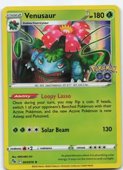 Venusaur 003/078 Holo Rare Holo Pokemon GO NM Pokemon - Image 1