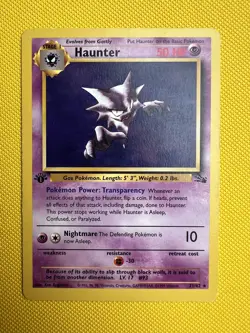 Pokemon Cards: Fossil 1st Edition Rare: Haunter 21/62 - Image 1