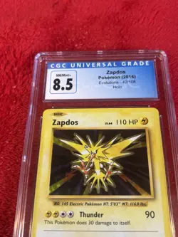 2016 Pokemon Zapdos Holo XY Evolutions 42/108 CGC 8.5 - Image 3
