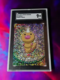 2000 TOPPS CHROME Pokemon #13 Weedle Sparkle Chrome SGC MINT 9 - Image 1