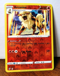 POKEMON ARCANINE 028/192 REVERSE HOLO RARE REBEL CLASH LP - Image 1