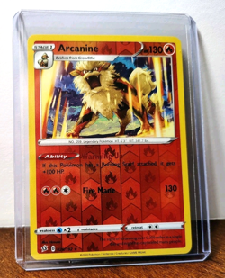 POKEMON ARCANINE 028/192 REVERSE HOLO RARE REBEL CLASH LP - Image 3