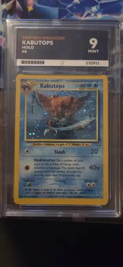 Pokemon TCG Kabutops Neo Discovery Holo Rare Card 6/75 ACE 9 Mint - Image 1