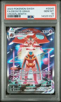 2023 Pokemon Crown Zenith Card GG45/GG70 Deoxys Vmax Gallery Graded PSA 10 - Image 1