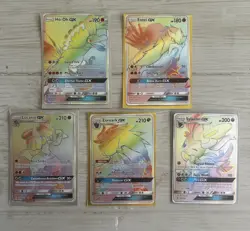 Pokemon GX Holo Promo Card Lot Ho-Oh, Entei, Lucario, Zoroark, Sylveon (2017) - Image 1