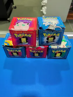 Lot Of 5 23K Gold Plated 1999 Burger King Pokemon Trading Cards With COA Boxes - Image 1