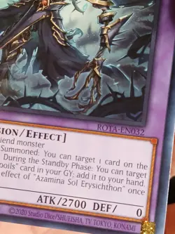 Yugioh! Azamina Sol Erysichthon - ROTA-EN032 - Common - 1st Edition Near Mint - Image 3