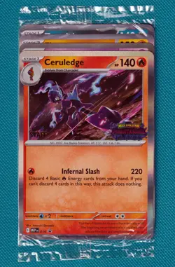 Phantasmal Flames STAFF Promo Prerelease All 4 Cards MEP014,015,016,017 Stamped - Image 1