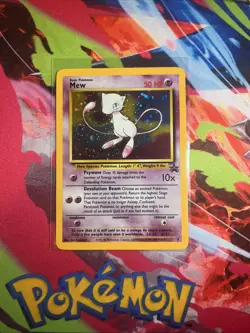 Pokemon Mew #9 Black Star Promo Holo Swirl Vintage TCG Card WOTC - Image 1