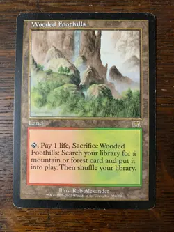 MtG - Wooded Foothills - Onslaught - 330/350 - Rare - Played - Image 1