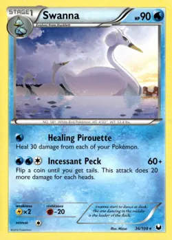 Swanna Rare Dark Explorers 36/108 Pokemon TCG - Image 1