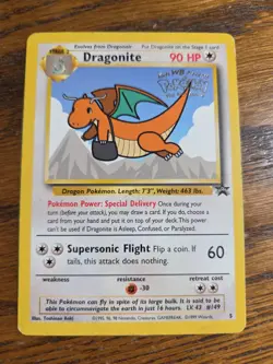 Pokemon Wotc Black Star Promo # 5 Movie Promo DRAGONITE **not played** - Image 1