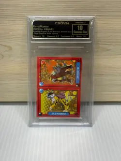 CROWN 10 2022 Pokemon Pokedex Sticker Entei/Raikou Flash Edition Gold Star Foil - Image 1