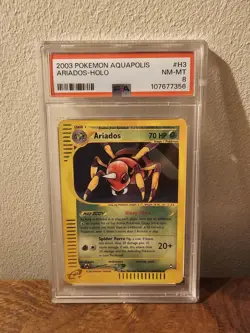 Pokemon Aquapolis - Ariados H3/32 Holo Rare PSA 8 NM-MT - Image 3