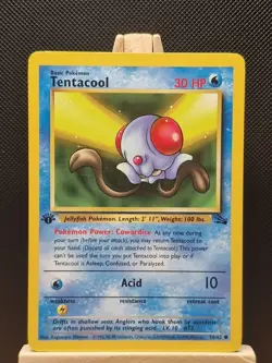 Pokemon 1999 WOTC 1st Edition Fossil Tentacool 56/62 - Excellent - Image 1