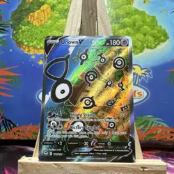 Pokemon Unown V 177/195 Silver Tempest Full Art Ultra Rare Holo Basic 180 HP - Image 1