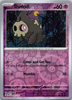 Duskull 035/131 - SV: Prismatic Evolutions Pokemon TCG NM Reverse Holo - Image 1