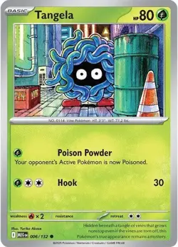 Tangela 006/132 - ME01: Mega Evolution Pokemon TCG NM Reverse Holofoil - Image 1
