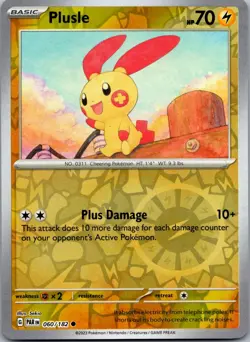 Plusle 060/182 - SV04: Paradox Rift Pokemon TCG NM Reverse Holofoil - Image 1