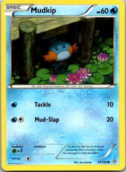 Mudkip 33/160 - XY - Primal Clash Common Pokemon TCG NM - Image 1