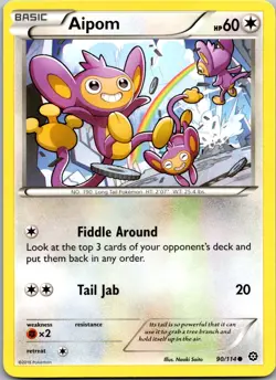 Aipom 90/114 - XY - Steam Siege Common Pokemon TCG LP - Image 1