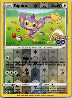 Aipom 056/078 - Pokemon GO Pokemon TCG NM Reverse Holofoil - Image 1