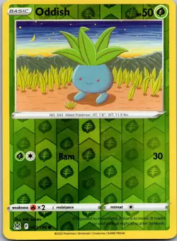Oddish 001/196 - SWSH11: Lost Origin Pokemon TCG NM Reverse Holofoil - Image 1