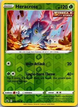 Heracross 006/198 - SWSH06: Chilling Reign Pokemon TCG NM Reverse Holofoil - Image 1