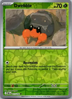 Dwebble 011/182 - SV10: Destined Rivals Pokemon TCG NM Reverse Holofoil - Image 1