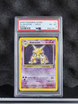 PSA 6 2000 Pokemon Base Set 2 Alakazam #1 - English Holo 1/130 - Image 1
