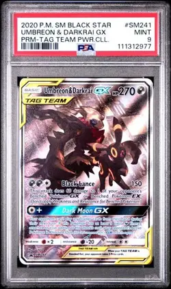 Pokemon Umbreon & Darkrai GX Tag Team Powers Coll. Full Art Promo SM241 PSA 9 - Image 1