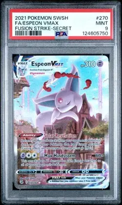 2021 POKEMON SWORD & SHIELD FUSION STRIKE SECRET #270 FULL ART/ESPEON VMAX PSA 9 - Image 1