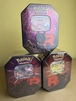 Pokemon TCG: Team Rocket Tin Destined Rivals - Set of 3 | New & Sealed - Image 1