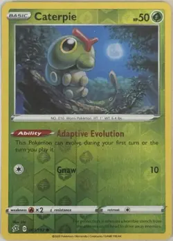 Reverse Holo Caterpie Common 001/192 Rebel Clash Pokemon TCG - Image 1