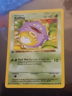 1999 Pokemon Koffing 1st Edition 051/102 Base Set - Image 2