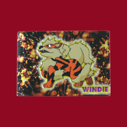ARCANINE (WINDIE)--JAPANESE MEIJI EMBOSSED PROMO FOIL POKEMON CARD - Image 1