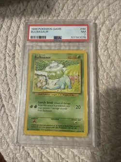 Pokemon Bulbasaur Base Set Regular Card PSA 7 - Image 1