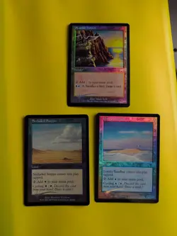 Land x3 Onslaught. MTG Card. Old vintage FOIL. inc Seaside Haven,Lonely Sandbar - Image 1