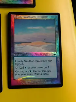 Land x3 Onslaught. MTG Card. Old vintage FOIL. inc Seaside Haven,Lonely Sandbar - Image 2