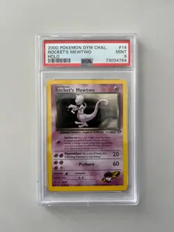 2000 Pokemon ROCKET'S MEWTWO Gym Challenge Set HOLO RARE Card 14/132 PSA 9 MINT - Image 1
