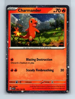 4 Swirl 🌀 Charmander - (Cosmos Holo) 004/165 Scarlet & Violet Promo Cards - Image 1