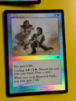 Whipcorder & Renewed Faith Onslaught. MTG Card. Old vintage FOIL. Shooting star. - Image 2